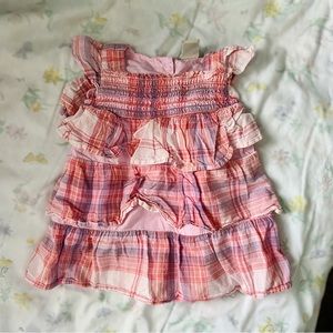 Old Navy Ruffled Madras Plaid Dress 3-6m